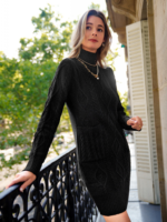 Loren Yünlü Motifli Midi Boy Triko Elbise - Görsel 5