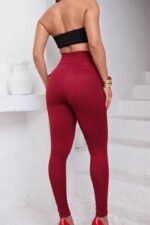 Kadın Yüksek Bel önden çapraz Kuş Göz Detaylı Dalgıç Tayt - Görsel 3