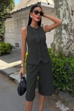 Midi Şortlu Ve Yelekli Viscon Takım 10167 - Görsel 2