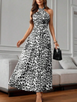 Kadın Omuzlardan Açık Boyundan çapraz Bağlama Detaylı Süprem Elbise - Görsel 3