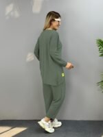 Kadın Iki Iplik Viskon Pamuk Kumaş Arma Detaylı Ikili Takım - Görsel 4