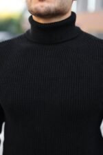 Erkek Boğazlı Örme Kazak - Görsel 3