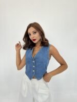 6887 KOT YELEK-MAVİ - Görsel 4