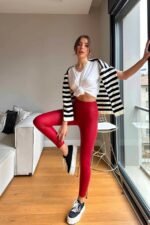 Kadın Yüksek Bel Içi şardonlu Fırsat ürün Toparlayıcı Tayt - Görsel 4