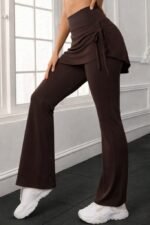 Kadın Yüksek Belli Yandan Büzgülü Paçaya Doğru Geniş Dalgıç Tayt