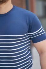 Erkek çizgi Desenli Bisiklet Yaka Kısa Kollu T-sihrt - Görsel 3