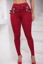 Kadın Yüksek Bel önden çapraz Kuş Göz Detaylı Dalgıç Tayt