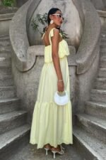 Etek Ucu Brode Nakışlı Boyundan Bağlamalı Elbise 2881 - Görsel 8