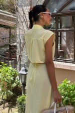 Göbeği Halka Detaylı Midi Boy Elbise 2896 - Görsel 4