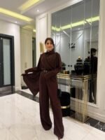 Kadın Uzun Kollu şal Detaylı Bluz Ve Pantolon Ikili Takım (kemer Dahil Değil) - Görsel 2