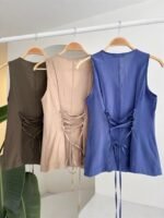 Arkası Bağcıklı Yelek Plazza Pantolon Modal Takım 10202-08 - Görsel 8