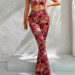 Kadın Kısa Kollu Desenli Takım