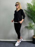 Kadın Yeni Sezon Uzun Kollu Ribana Detay Ikili Takım - Görsel 2