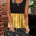 Kadın Askılı Yuvarlak Yaka çiçek Baskılı Salaş Süprem Elbise