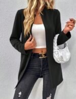 Kadın Uzun Kollu önü Açık Uzun Modal Ceket - Görsel 2