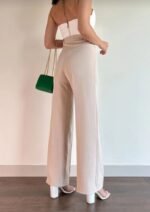 Kadın Yüksek Bel Pileli Palazzo Pantolon - Görsel 2