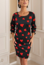 Kadın Uzun Kollu Bisiklet Yaka Dalgıç Mini Boy Elbise - Görsel 5