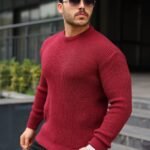 Erkek Bisiklet Yaka Örme Kazak