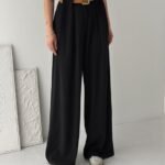 Kadın Pileli Kemerli Pantolon