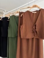 Yelek Önden Bağlamalı Uzun Etekli Takım 10192 - Görsel 11