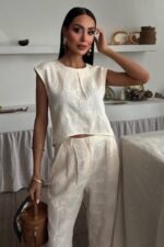 Shalina Süzüne Nakışlı Crop Takım 9796-08 - Görsel 3