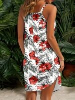 Kadın Ip Askılı çiçek Desenli Süprem Elbise - Görsel 2