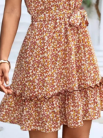 Kadın Eteği Volanlı Halter Yaka Süprem Elbise - Görsel 3