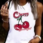 Kadın Kolsuz Bisiklet Yaka Desenli Viskon Bluz