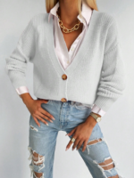 Kadın Uzun Kollu Düğme Detay Triko Bluz - Görsel 6