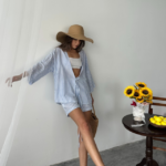 ÇİZGİLİ TUNİK -ŞORT TAKIM - Mavi