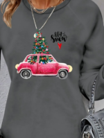 Kadın Uzun Kollu Bisiklet Yaka Desenli Viskon Iki Iplik Elbise - Görsel 2