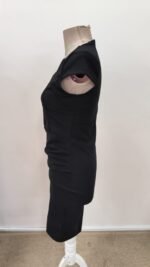 Kadın Kısa Kollu Yakası Asimetrik Kısa Ithal Krep Elbise - Görsel 5