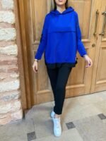 Kadın Kapşonlu Etek Ucu Detay Armalı Ters Dikiş Gorunumlu Ikili Takım - Görsel 4