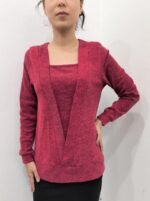 Kadın Uzun Kollu Kruvaze Yaka Kol Ve Etek Ucu Manşet Detay Yumoş Bluz - Görsel 2