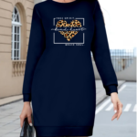 Kadın Uzun Kollu Bisiklet Yaka Desenli Viskon Iki Iplik Bluz