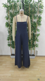 Kadın Askılı Yandan Fermuarlı Geniş Paçalı Valencia Tulum - Görsel 4