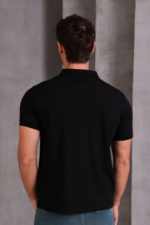 Erkek Slim Fit Pamuklu Yumuşak Doku Nefes Alan Kumaş Yakalı Tişört - Görsel 4