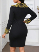 Kadın Uzun Kollu V Yakalı Kürk Detaylı Kaşkorse Elbise - Görsel 8