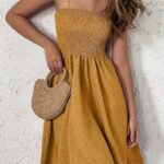 Kadın Ip Askılı Gipeli Desenli Kısa Süprem Elbise