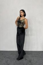 Gold Askılı Degaje Bluz - Görsel 2