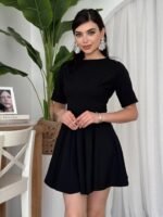 Crem Pliseli Elbise - Görsel 5