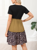 Kadın Leopar Detay üç Parça Viskon Elbise - Görsel 6