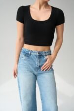 Geniş Yaka Bady - Siyah - Görsel 5