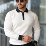 Erkek Kol Ve Yaka Detaylı Uzun Kollu Triko