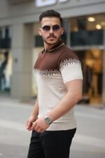 Erkek Hemşire Yaka çift Renk Kısa Kollu Tişört - Görsel 2