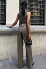 Arkası Bağcıklı Yelek Plazza Pantolon Modal Takım 10202-08 - Görsel 4