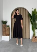 Catania Balon Kol Elbise - Görsel 6