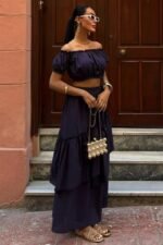 Büzgülü Crop Kat Detaylı Fırfır Etekli Takım 10196 - Görsel 9