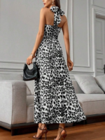 Kadın Omuzlardan Açık Boyundan çapraz Bağlama Detaylı Süprem Elbise - Görsel 4