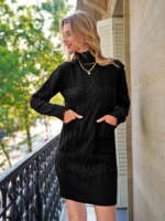 Loren Yünlü Motifli Midi Boy Triko Elbise - Görsel 2